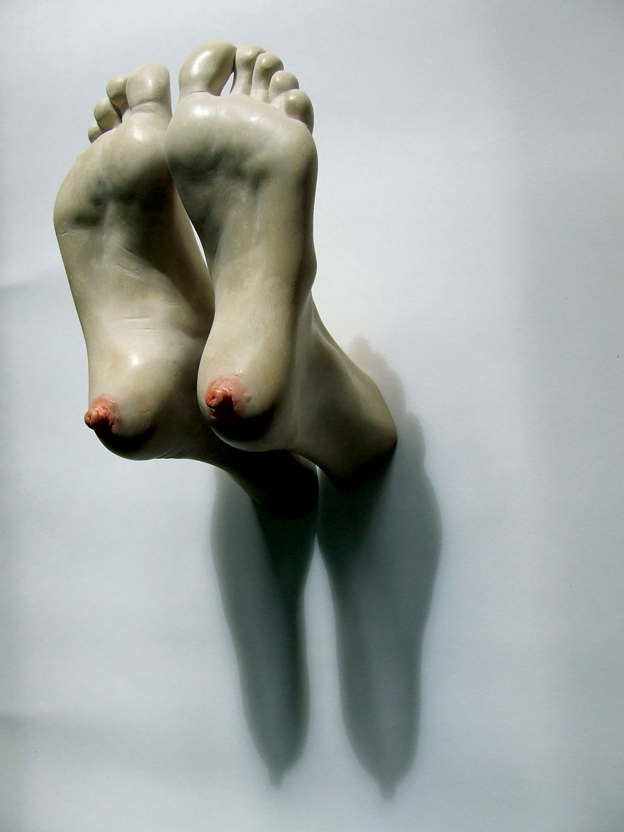 Bogdan Rata, Tits, polyester, synthetic resin, paint, metal, 2010, 28x20x15 cm
