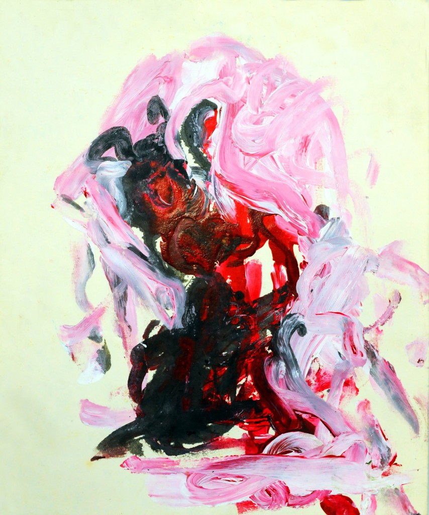 Mircea Suciu, Study in pink for Model in pause, 1995, ink and acylic on paper, 22,5 x 27,5 cm