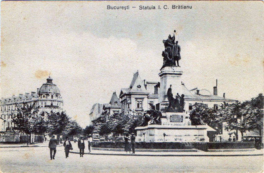 București, Statuia I.C.Bratianu, postal card