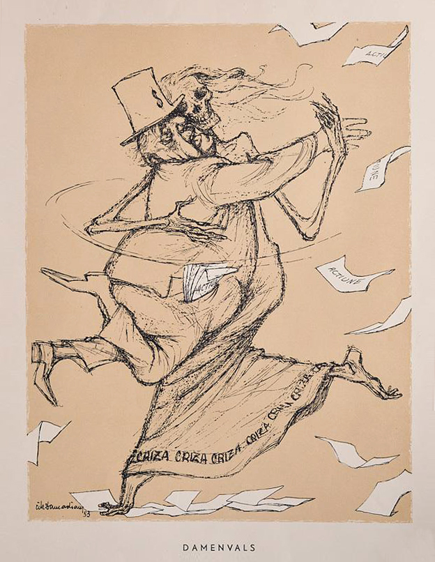 Cik Damadian, Caricaturi antiimperialiste, 1959, print, 34 × 44 cm 
