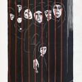 Geta Bratescu, Femeile (imaginea I din tripticul Femeile-Grevistul-Noaptea) linogravura, 1963, 48.5 x 34 cm