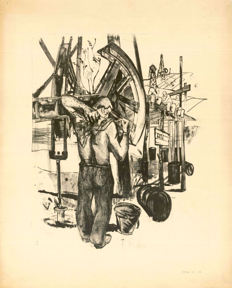 Gheorghe Botan, Aurul negru, 1959, 77,5 x 62,5 cm