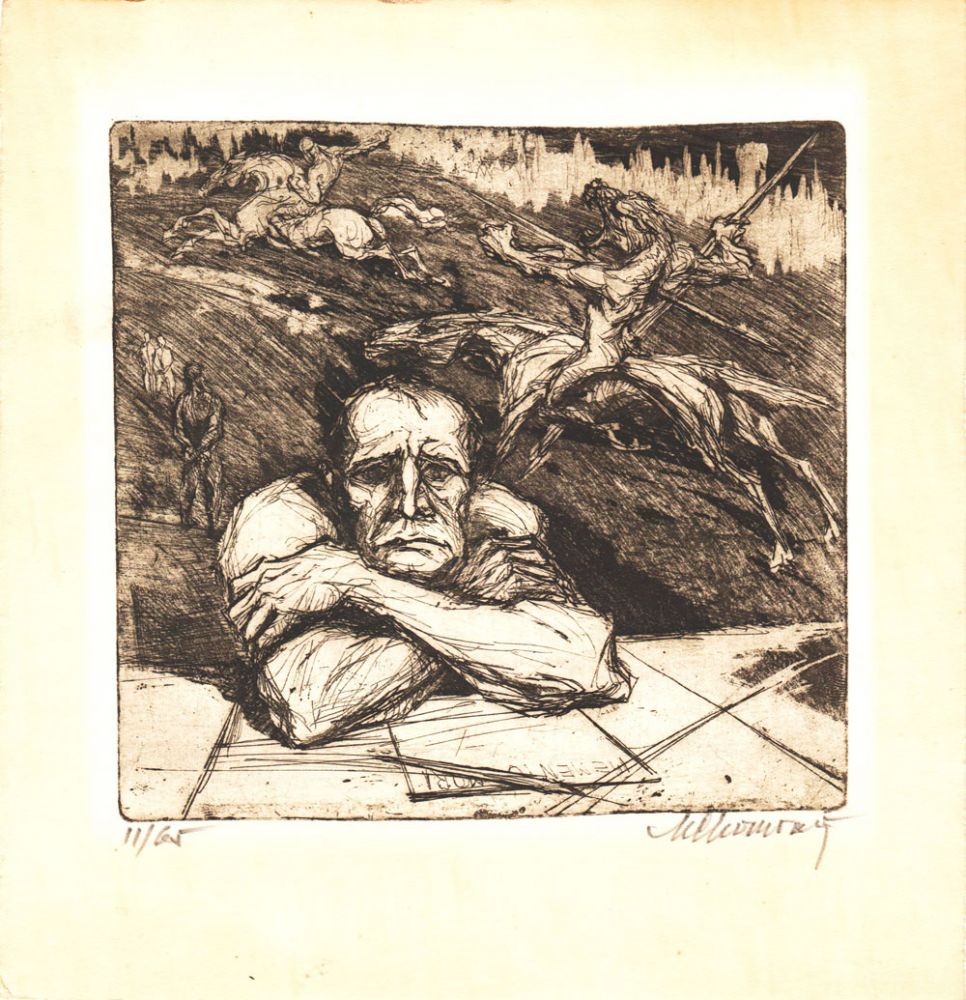 Marcel Chirnoagă, Autoportret, gravură, 11 din 65, 21x20,5 cm