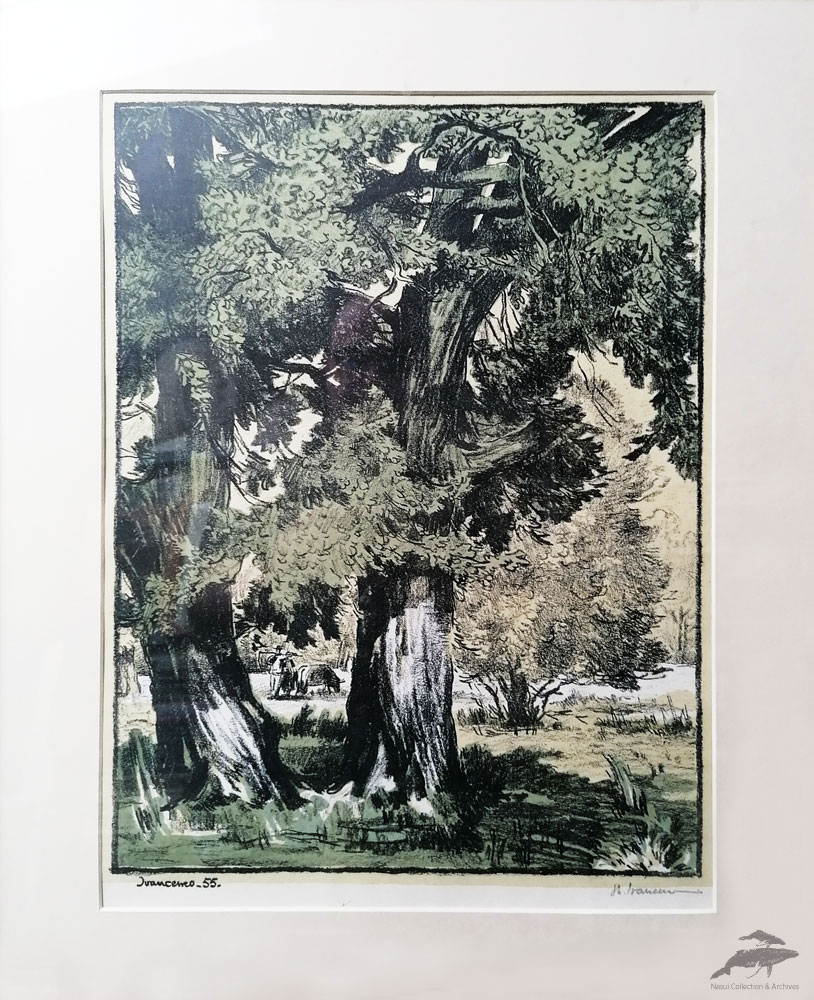 Gheorghe Ivancenco, Peisaj, 1955, litografie colorată, 58x47 cm