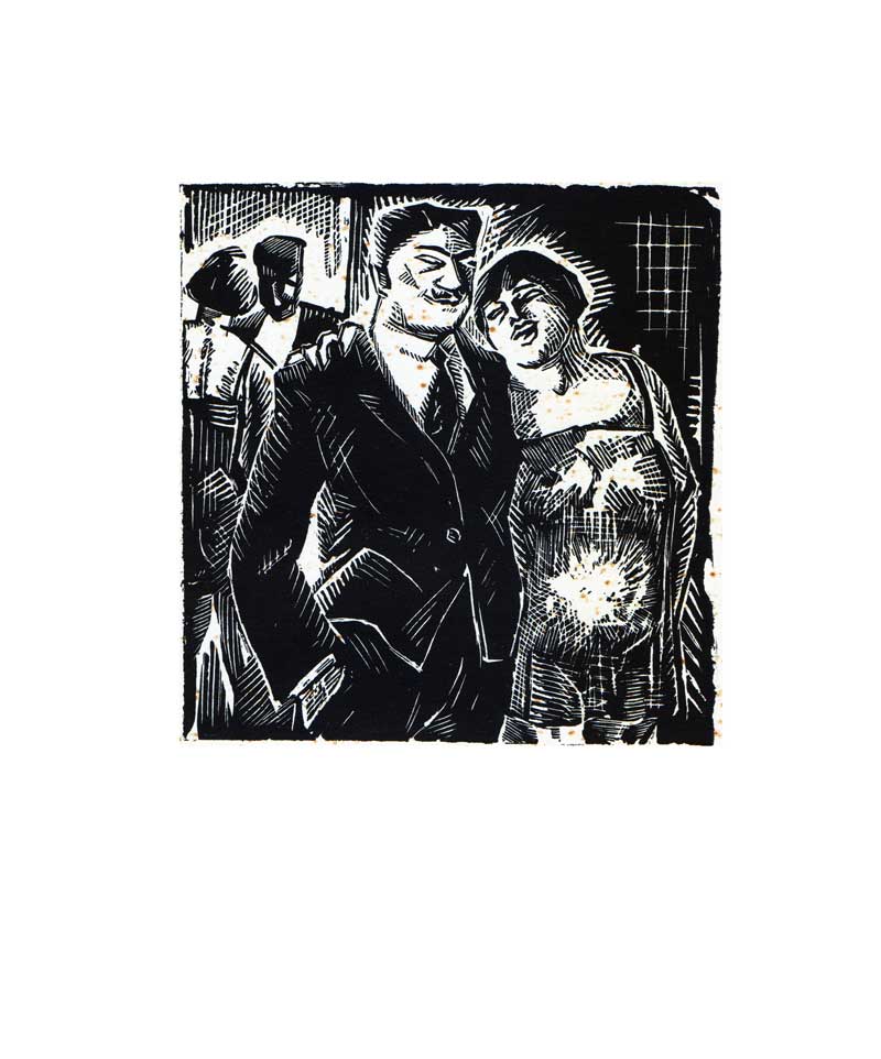 Ion Valentin Anestin, Casa cu perdelele lasate, 1935, woodcut, no 74 from 300. 21 x 25.5 cm
