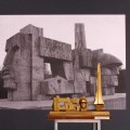 Gheza Vida, Macheta Monumentului OstaÈ™ului Roman Carei, 1964, bronz, 38Ã—42,5 cm