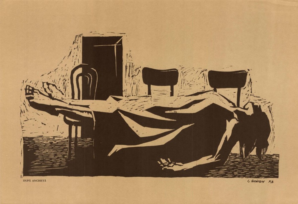 Ilie Schon, After the investigation, 1973, limited propaganda edition, 48x33 cm