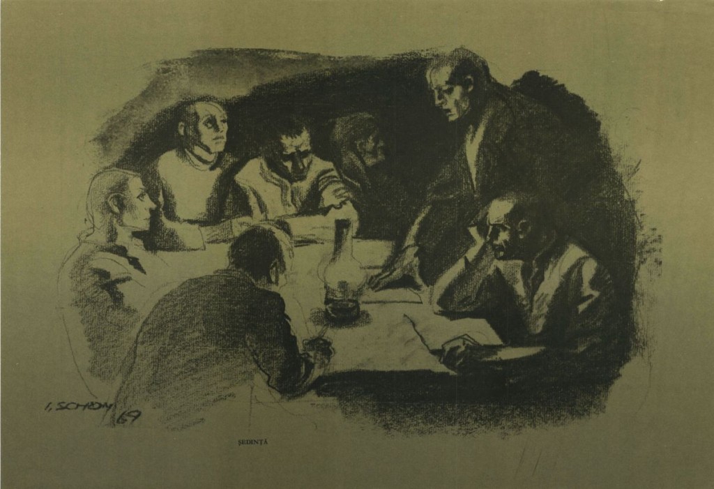 Ilie Schon, Meeting, 1969, limited propaganda edition, 48x33 cm