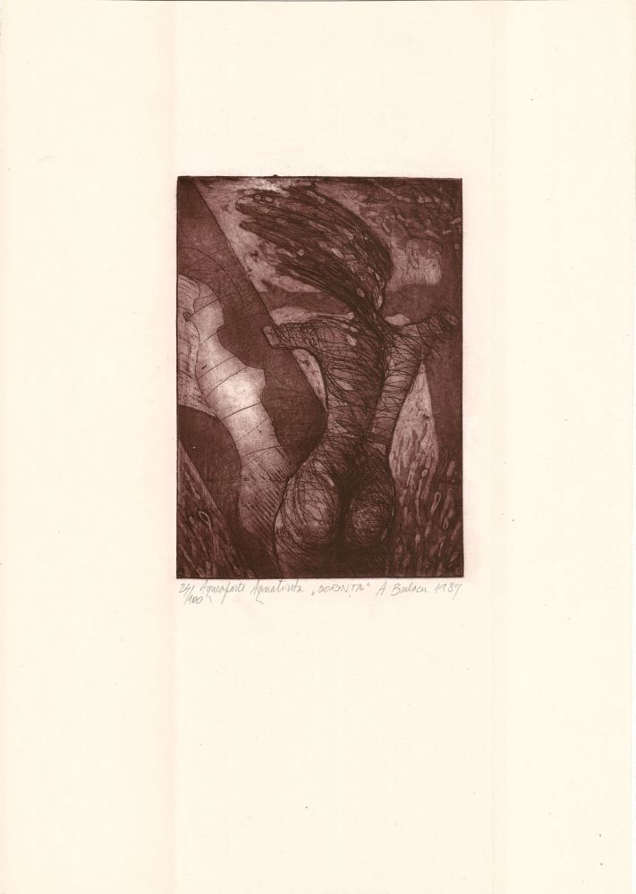 Aurel Bulacu, Dorinta, aquaforte aquatinta, 24from100, 1989, 51x37 cm