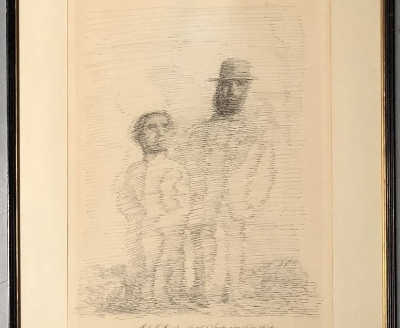 Saul Steinberg, Deux personnages. Litho. Signé et daté 1969. 37 x 27,5 cm