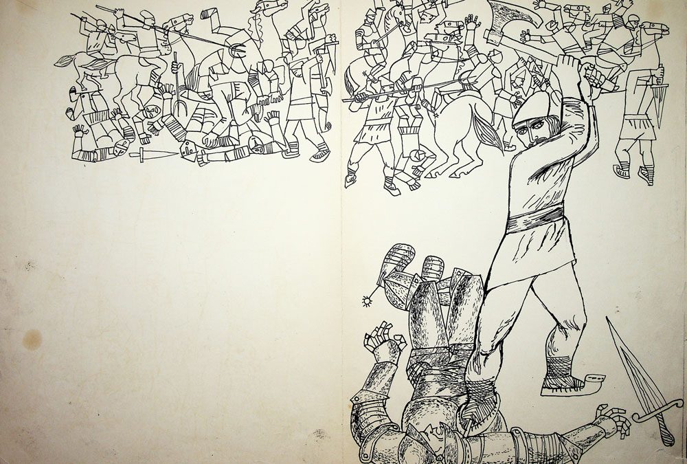 Ilustrații de Vasile Celmare la „Vîntoasa” de C. Ignatescu, 1964 – Arhiva Vasile Celmare 