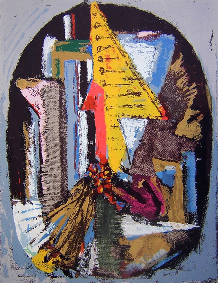 Marcel Janco, Euphoria d'apres Dada 1918, eprouve d artiste, 1960, 54X44 cm, prov The Bidder Auctions
