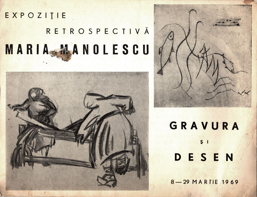 Expozitie retrospectiva Maria Manolescu, gravura si desen, 8-20 martie 1969