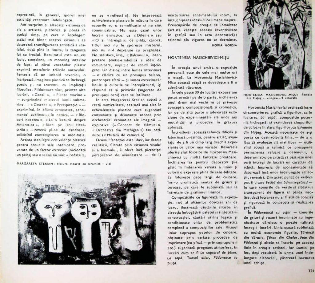 Hortesia Masichievici Mișu, Arta nr 6, 1965
