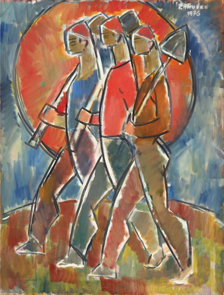 Petre Abrudan, La MuncÄƒ, 1976, ulei pe pÃ¢nzÄƒ, 91,5x70 cm, p 71