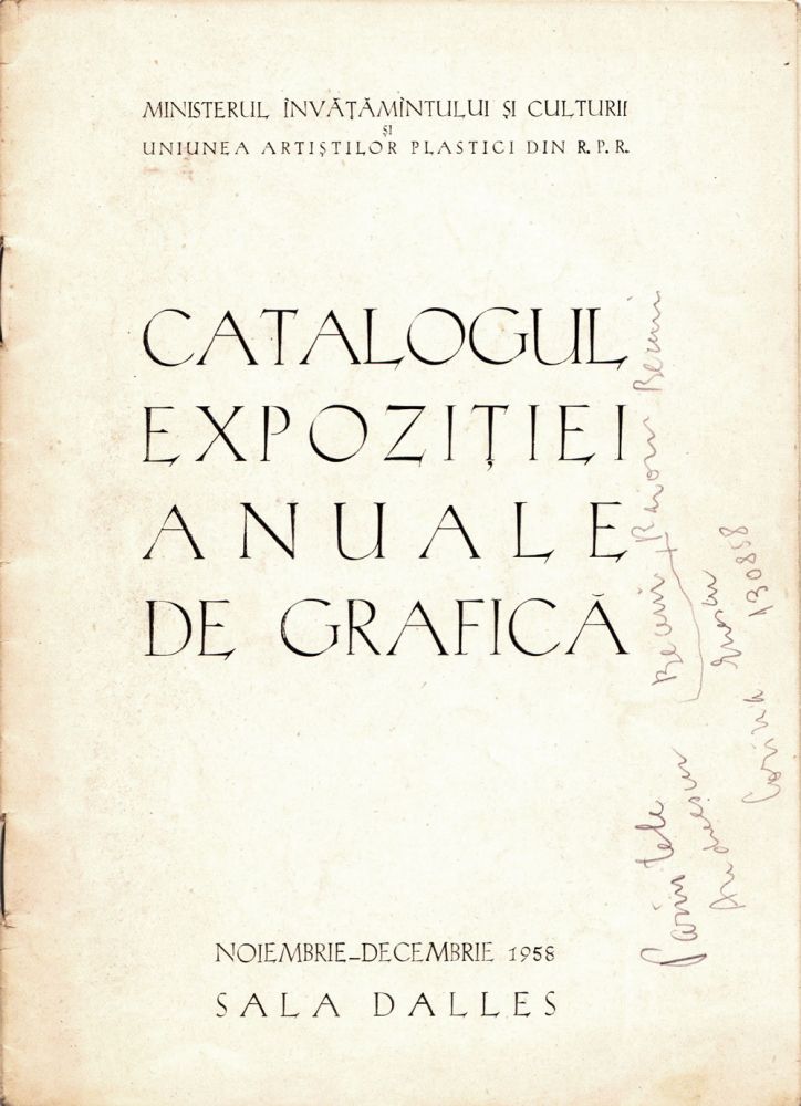 Catalogul Expozitiei Anuale de Grafica, Sala Dalles, 1958