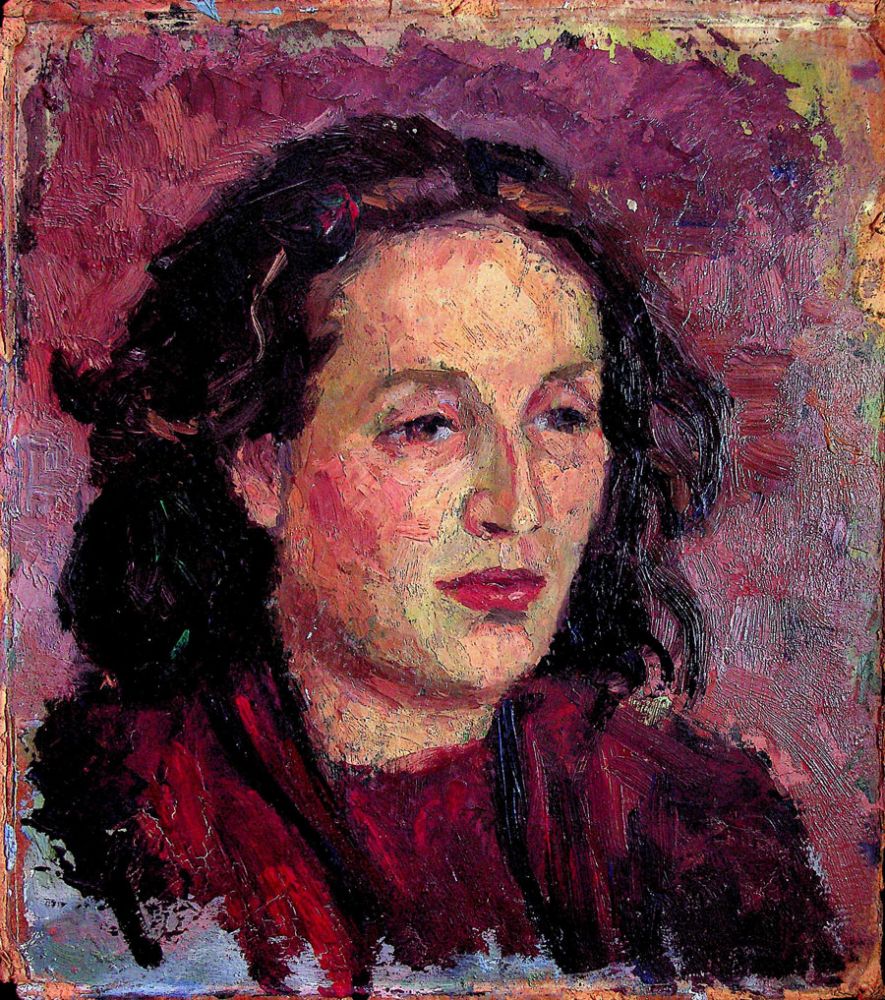 Puia Hortensia Masichievici Mișu, Autoportret, ulei pe carton, 32x29 cm