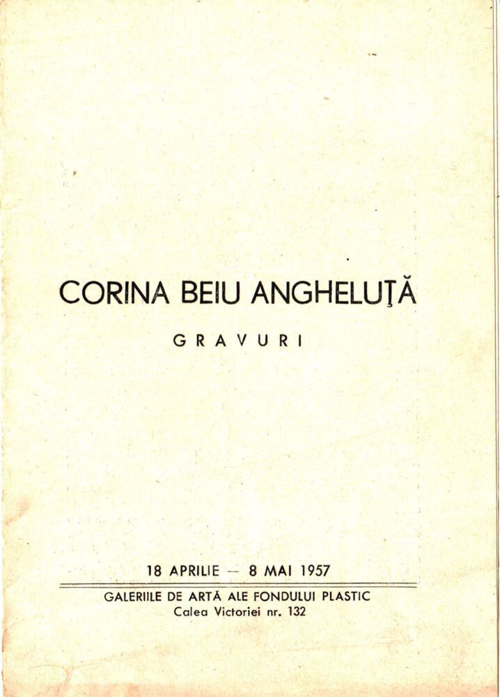 Corina Beiu Angheluta, Galeriile de Arta ale Fondului Plastic, 1957