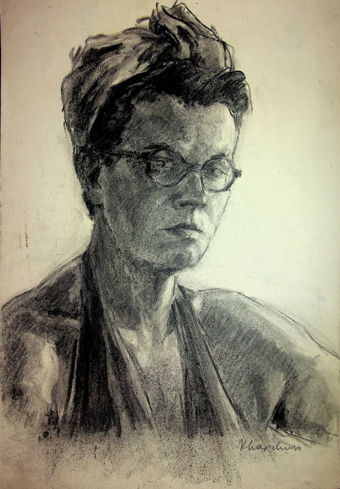 Puia Hortensia Masichievici Mișu, Autoportret, desen, 47x32,5 cm