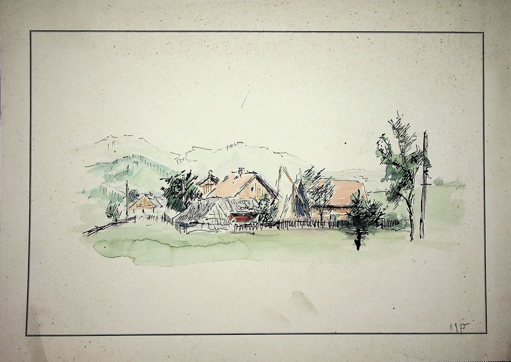 Puia Hortensia Masichievici Mișu, Peisaj, 1955, 30x42 cm