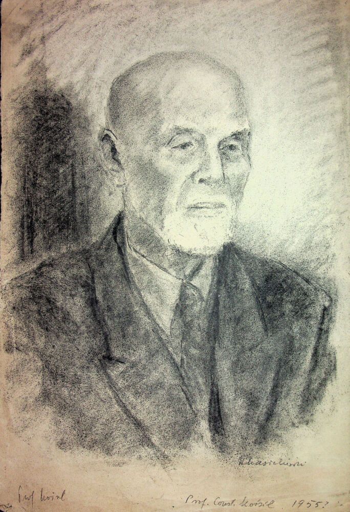 Puia Hortensia Masichievici Mișu, Prof Constantin Moisil, desen, 42x39 cm