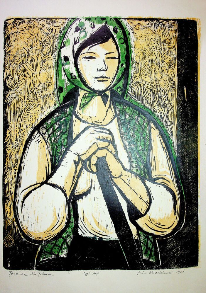Puia Hortensia Masichievici Mișu, Taranca din Tibucani, 1961, 70x50 cm