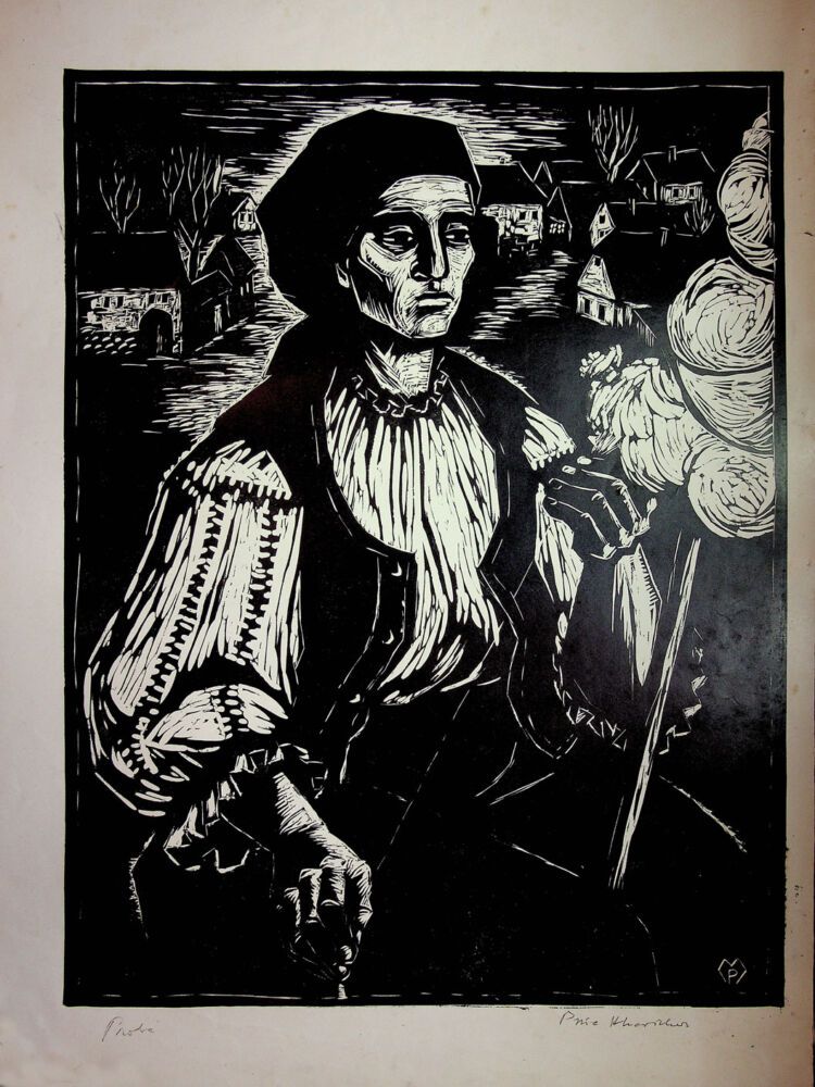 Puia Hortensia Masichievici Mișu, Taranca, gravura, 50x36,5 cm