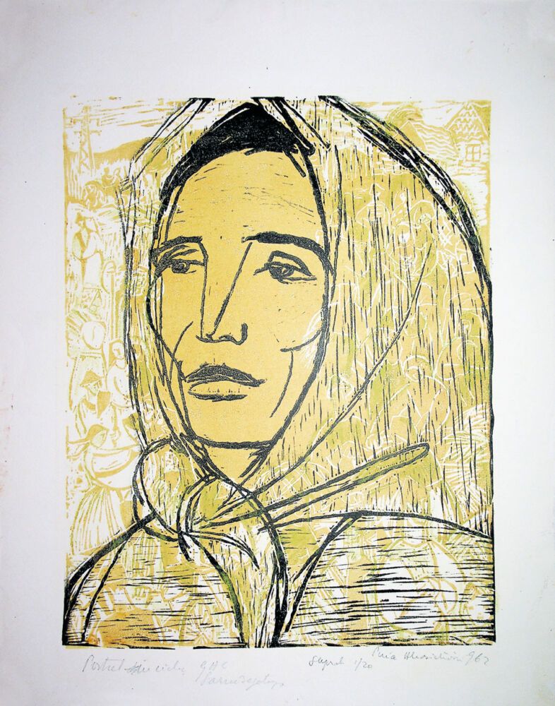 Puia Hortensia Masichievici Mișu, Portret din ciclul GAC Sarmizegetusa, 1962, 50x35 cm (5)