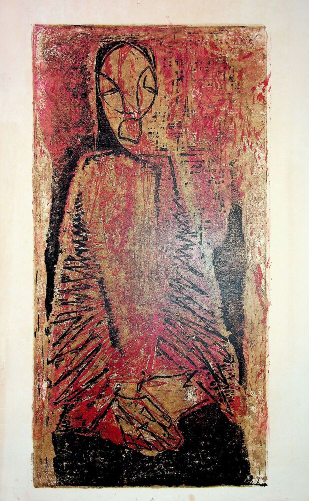 Puia Hortensia Masichievici Mișu, Batrana din Bulgaria, 1965, 61x42 cm (2)