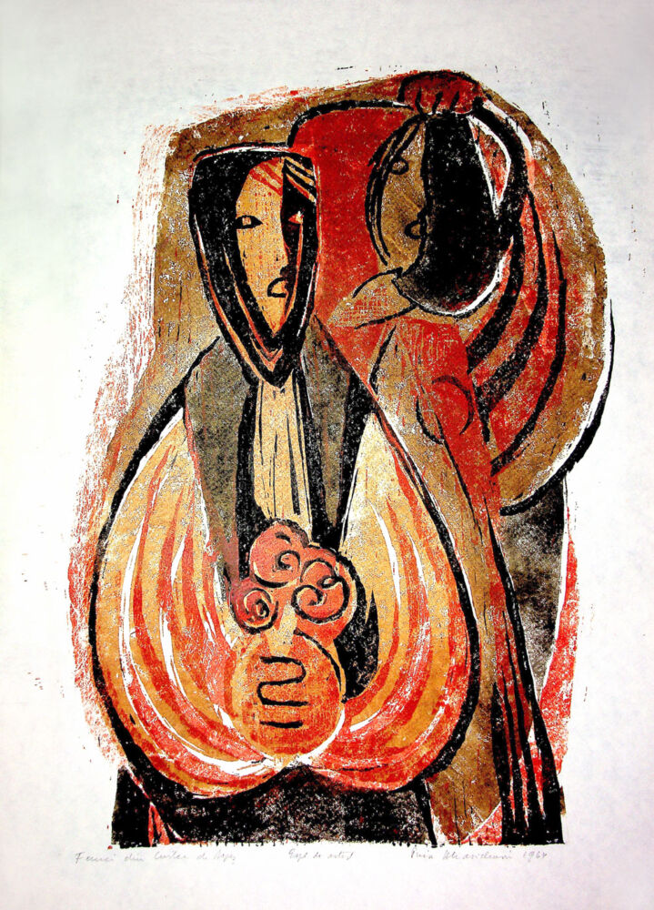 Puia Hortensia Masichievici Mișu, Femei din Curtea de Arges, 1964, 61x43 cm