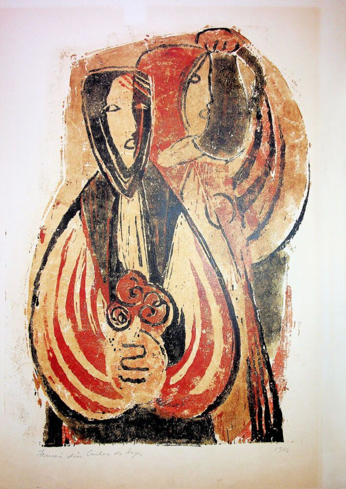 Puia Hortensia Masichievici Mișu, Femei din Curtea de Arges, 1964, 70x50 cm (2)