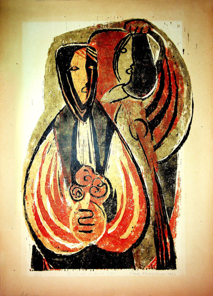 Puia Hortensia Masichievici Mișu, Femei din Curtea de Arges, 1964, 70x50 cm  (5)