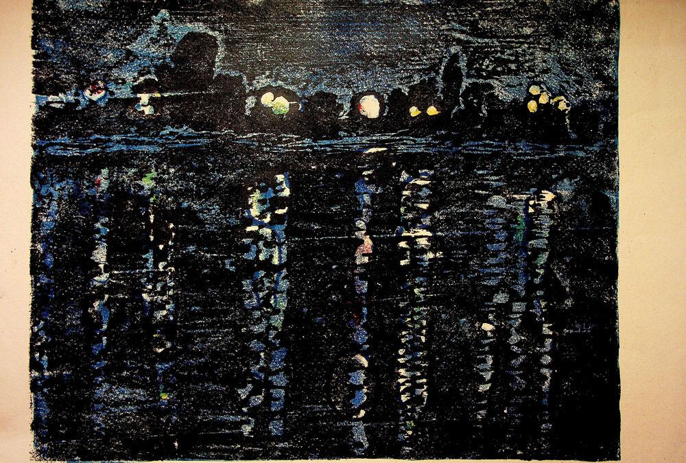 Puia Hortensia Masichievici Mișu, Lumini pe lac, 1964, 35x31 cm (2)