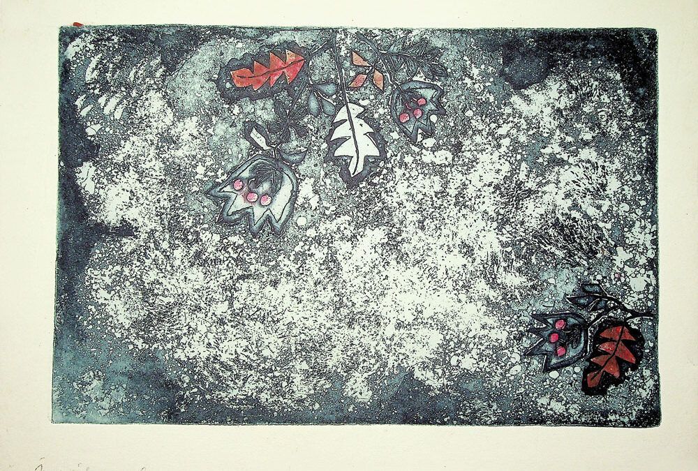 Puia Hortensia Masichievici Mișu, Rote Beeren, 1969, 32,5x23 cm (2)