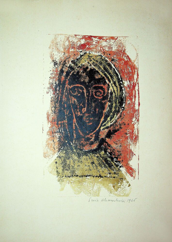 Puia Hortensia Masichievici Mișu, Taranca din Varatec, 1965, 42x28 cm (1)