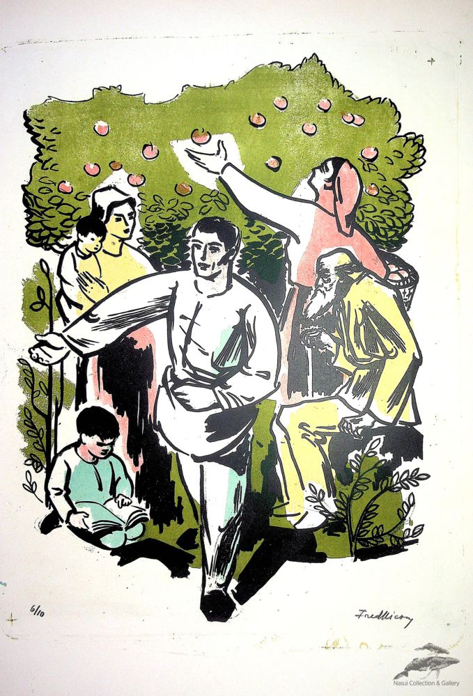 Fred Micos, neintitulat, 1966, 53,5x41cm, imaginea, 59,5 x49,5cm, coala