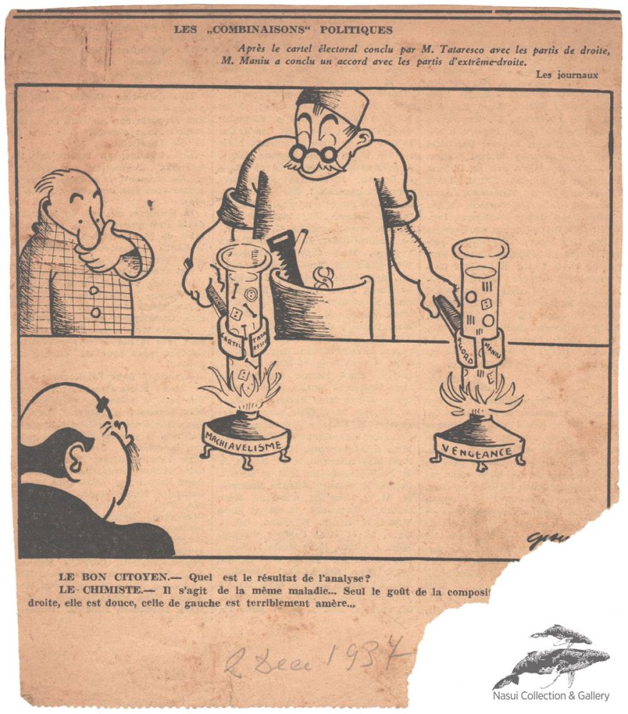 Gion Mihail, Les Combinations Politiques, caricatura 2 decembrie 1937