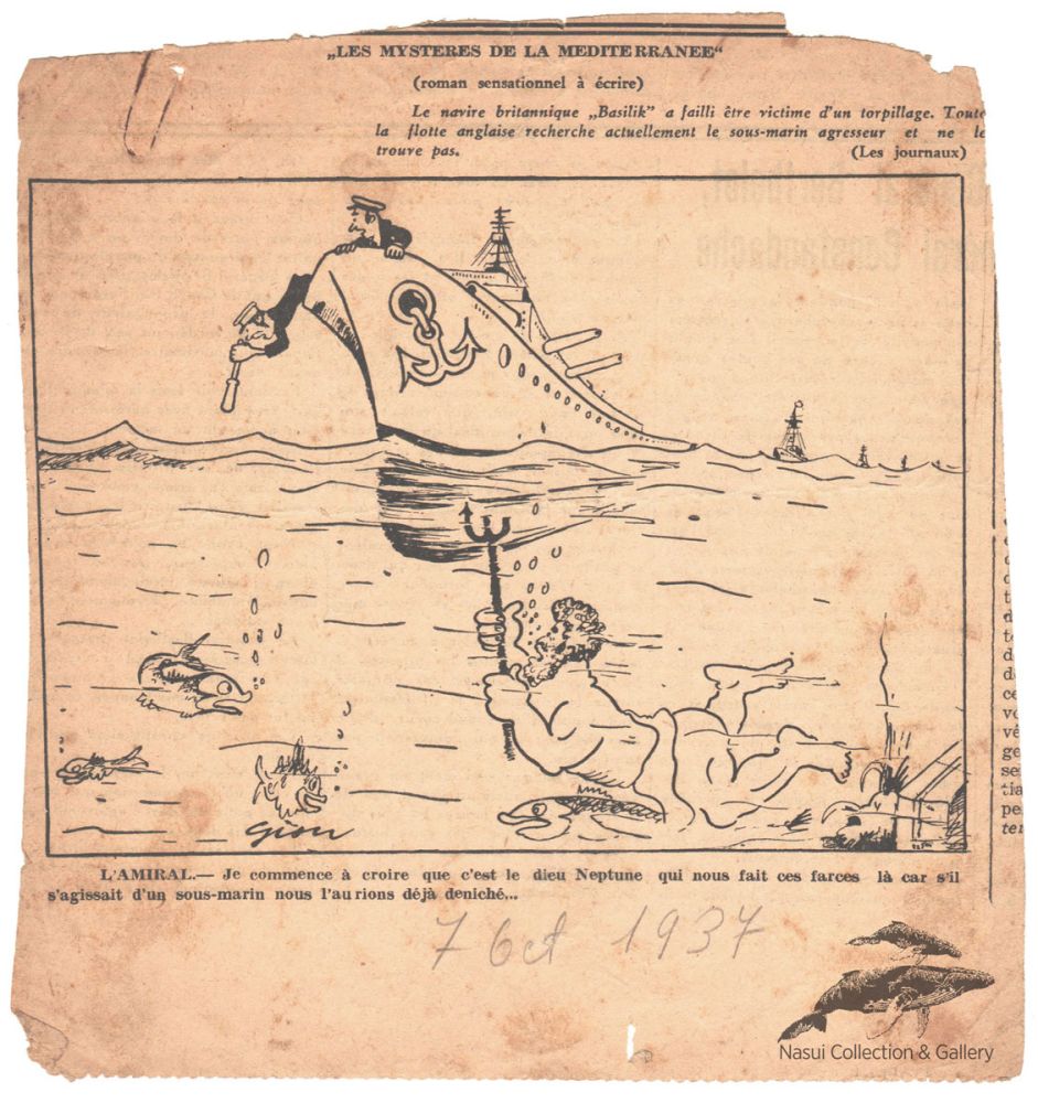 Gion Mihail, Les Mysteres de la Mediteranee, caricatura 7 oct 1937