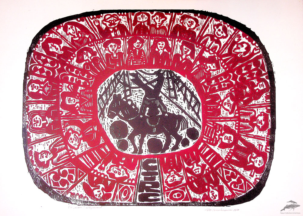 Gheorghe Cernăianu, Circ, 1970, xilogravură, 1 din 10, 48x64 cm