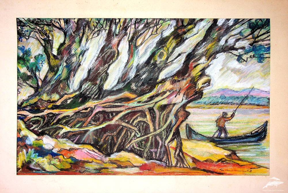 Gheorghe Cernăianu, Lunca Dunării, 2002, 36x54 cm