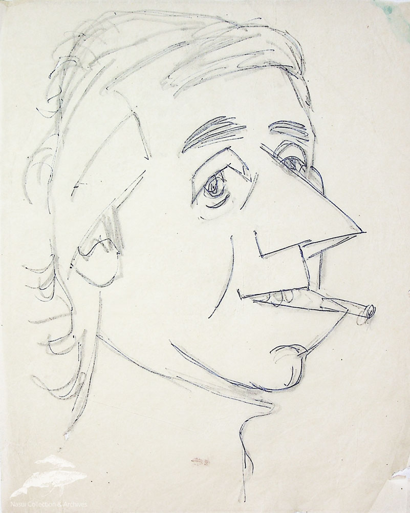 Gion Mihail, Caricatură, 25x20 cm