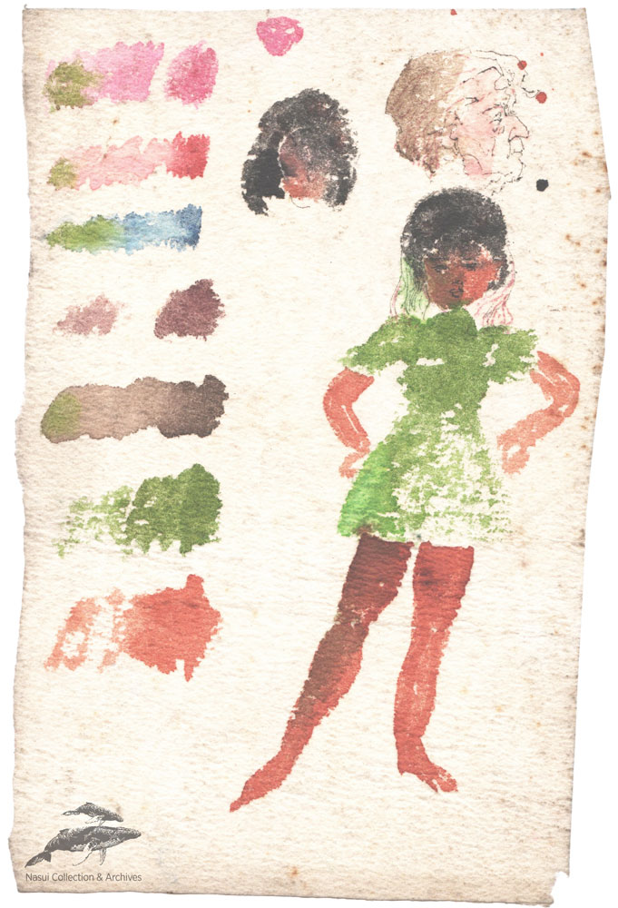 Gion Mihail, Creșă la Phenian, 1968, 26,5x17 cm