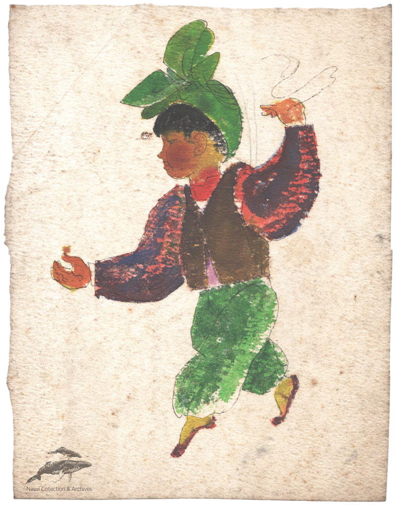Gion Mihail, Creșă la Phenian, 1968, 26x20 cm
