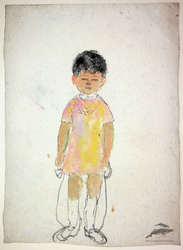 Gion Mihail, Creșă la Phenian, 1968, 36x25,5 cm