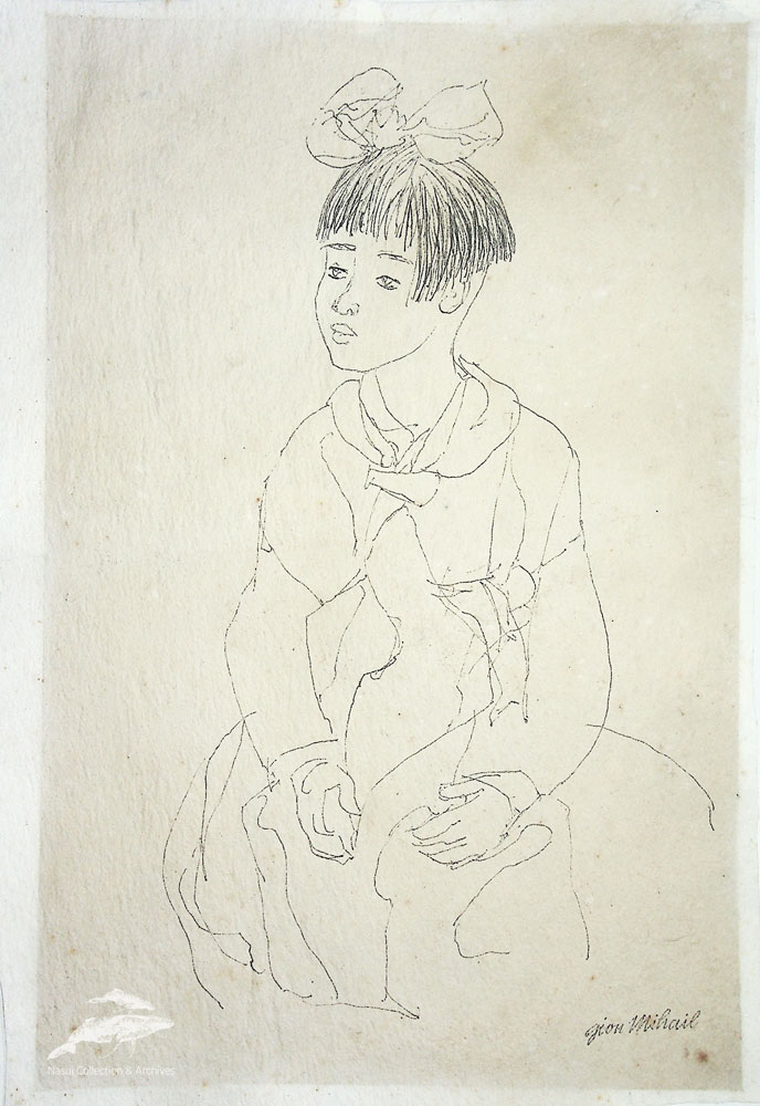 Gion Mihail, Elevă, 1968, 38x26 cm