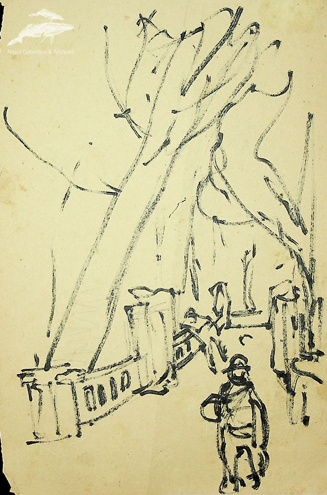 Gion Mihail, În parc, 21x14 cm
