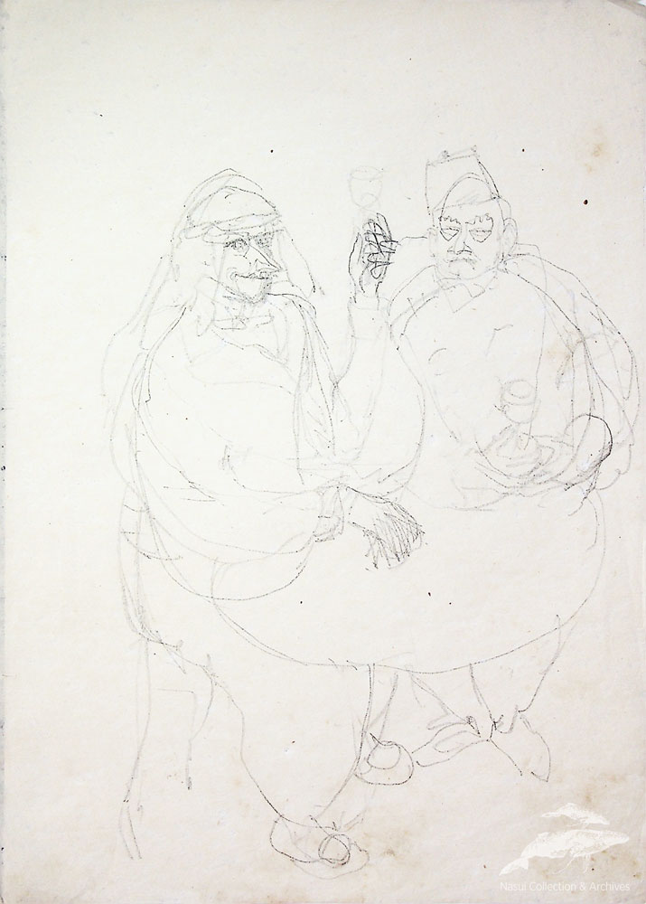 Gion Mihail, la cafenea, 30x21 cm