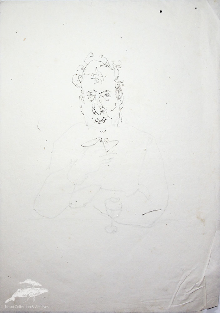 Gion Mihail, La un pahar, 29,5x21 cm