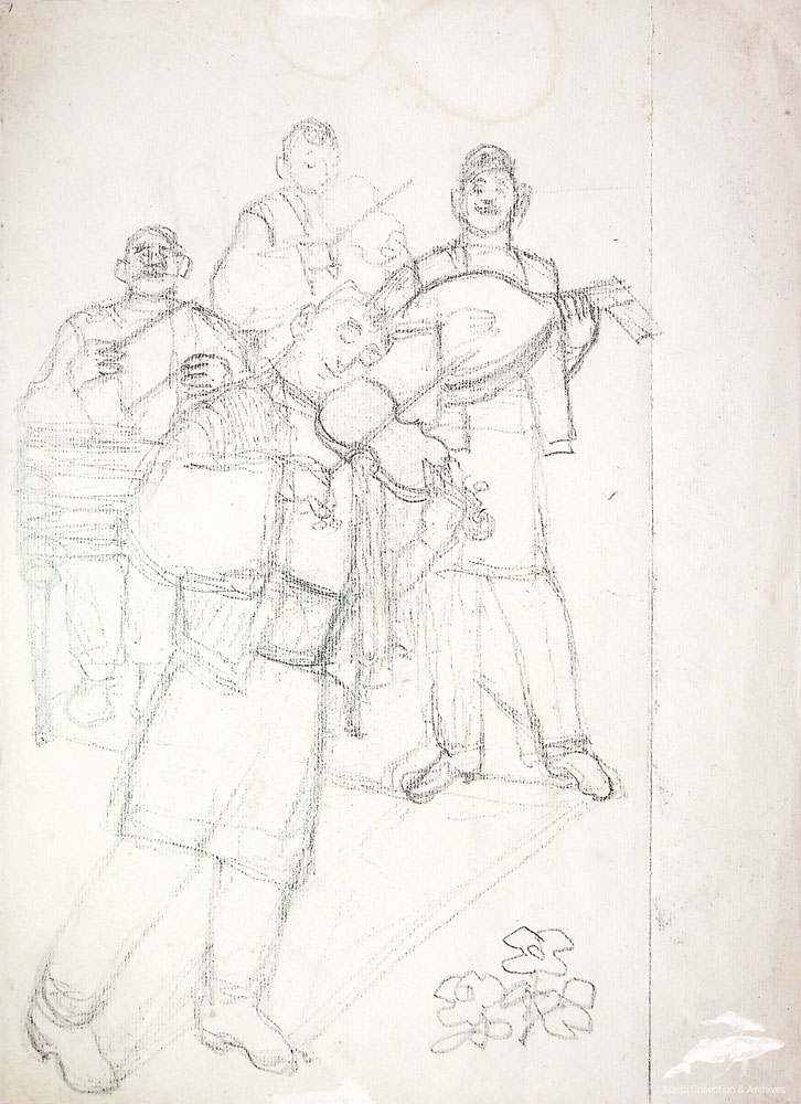 Gion Mihail, Lăutari, 34x24,5 cm