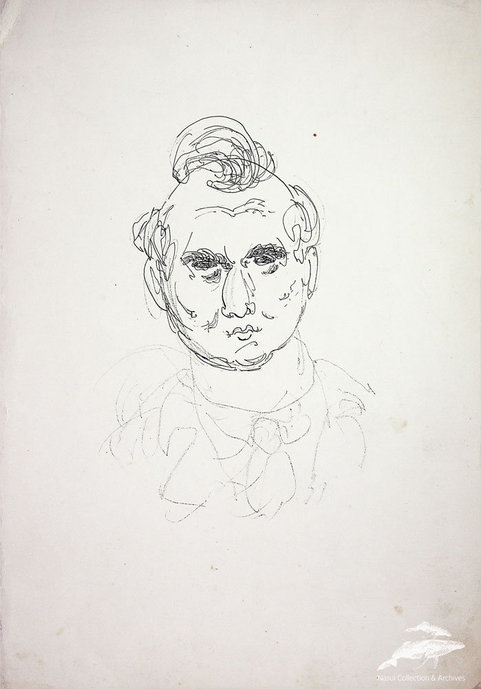 Gion Mihail, portret de scriitor, 32,5x23 cm